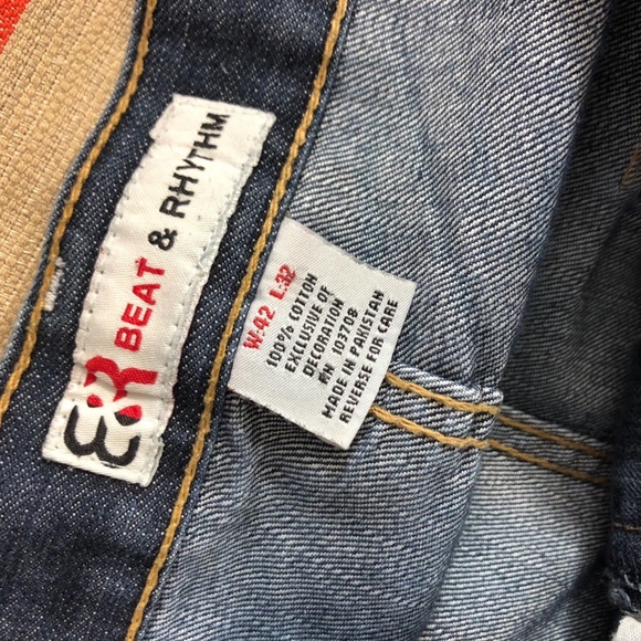 Beat & Ryhthm Mens Sz 42 x 32 Jeans Button Back Po - Picture 5 of 5